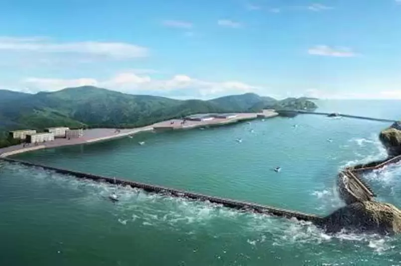 Valla ecológica de pilotes a gran escala con perímetro de 400 m en alta mar (Blue Diamond No. 1, bahía de Shandong Laizhou)