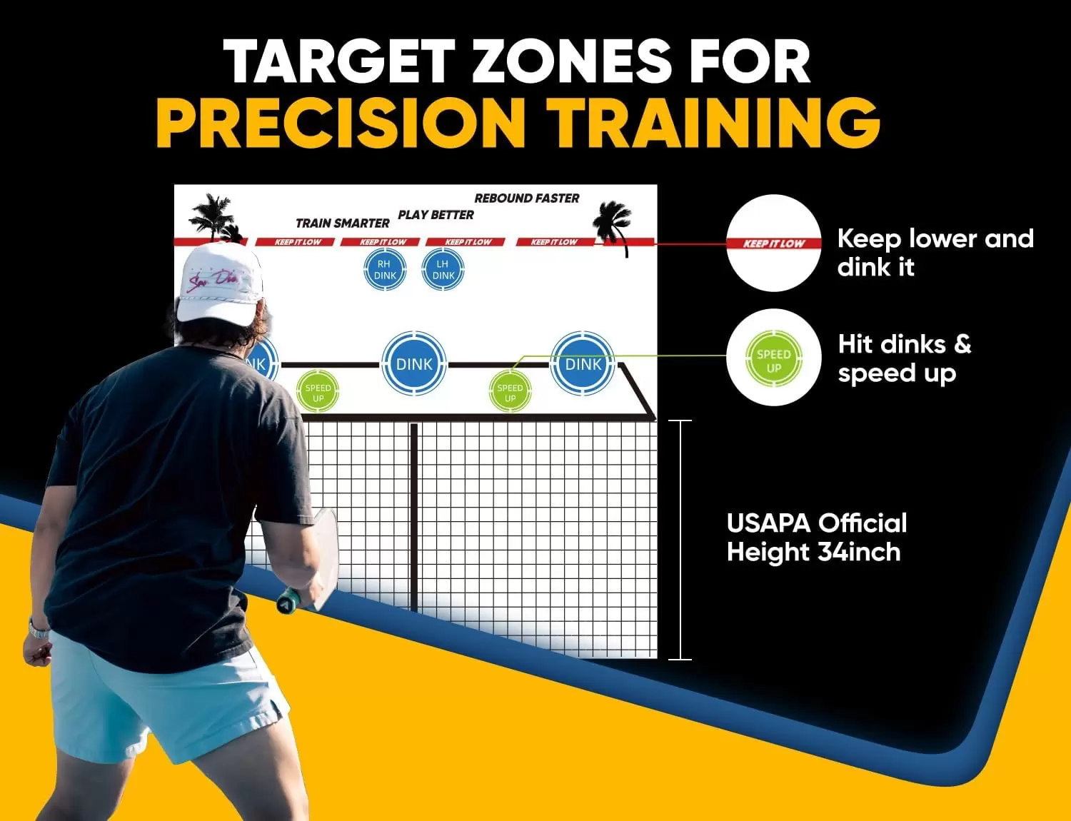 Tubo de acero 2 en 1 para pickleball de 6*6 pies I