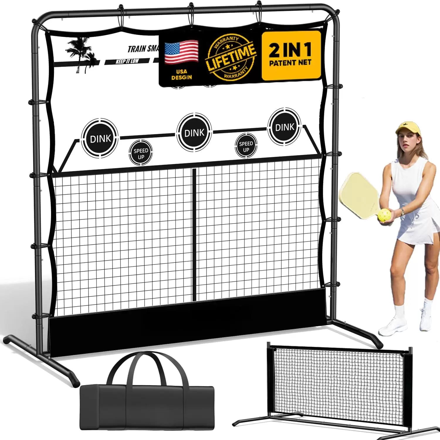 Tubo de acero 2 en 1 para pickleball de 6*6 pies I