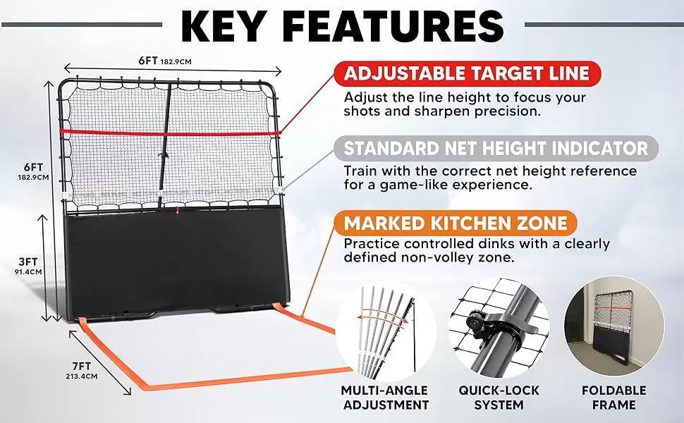 Tubo de acero de 6*6 pies 2 en 1 para pickleball III