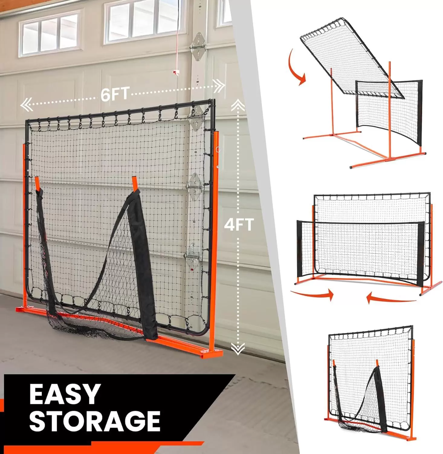 Tubo de acero de 6 x 6 pies, 2 en 1, para pickleball IV