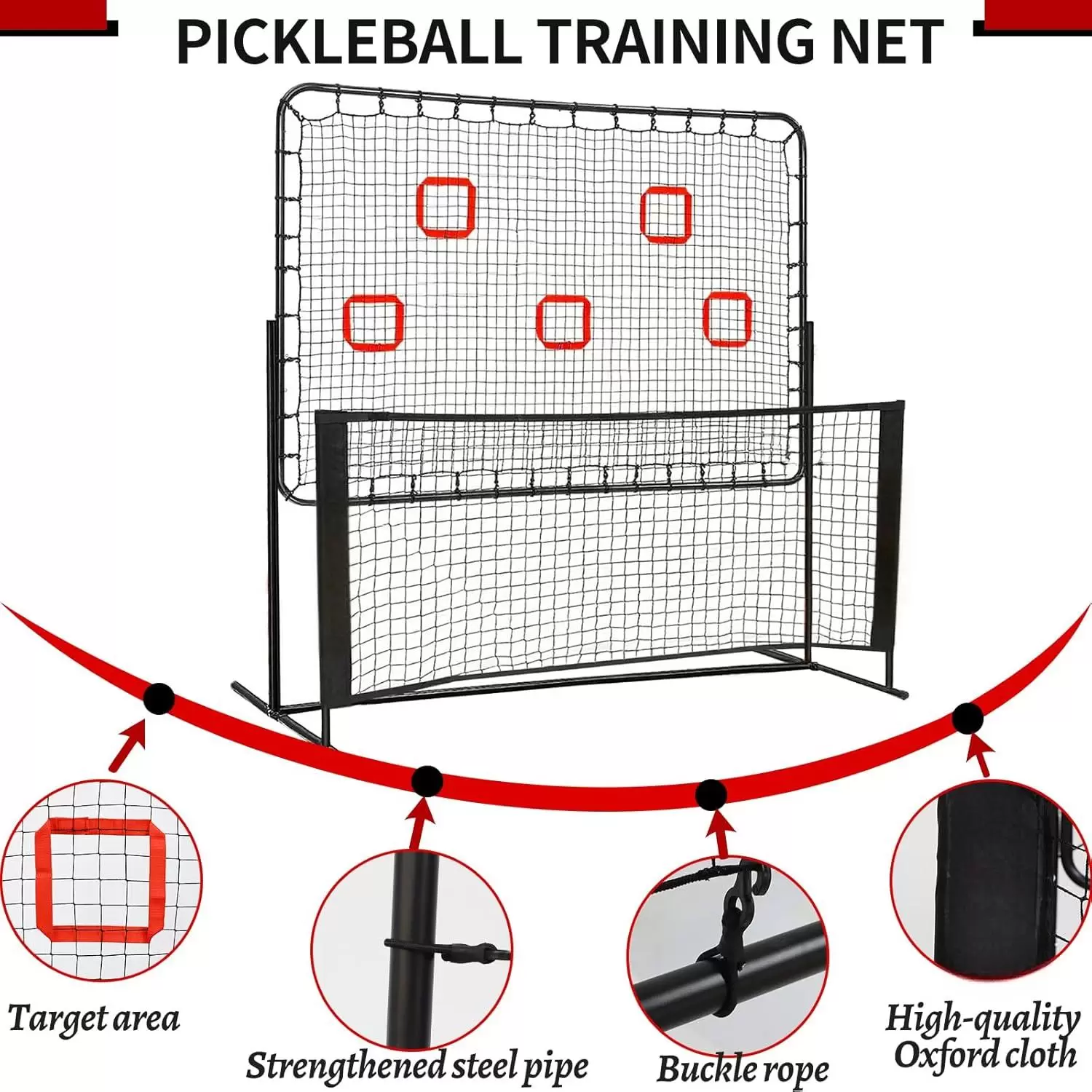 Tubo de acero de 6 x 6 pies, 2 en 1, para pickleball IV