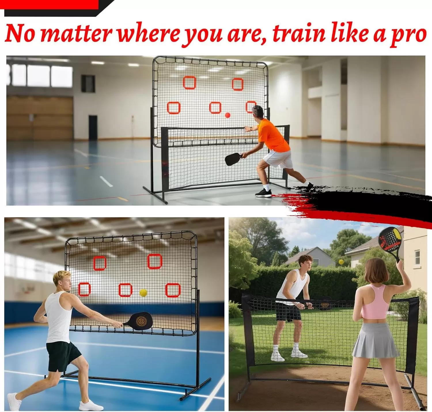 Tubo de acero de 6 x 6 pies, 2 en 1, para pickleball IV