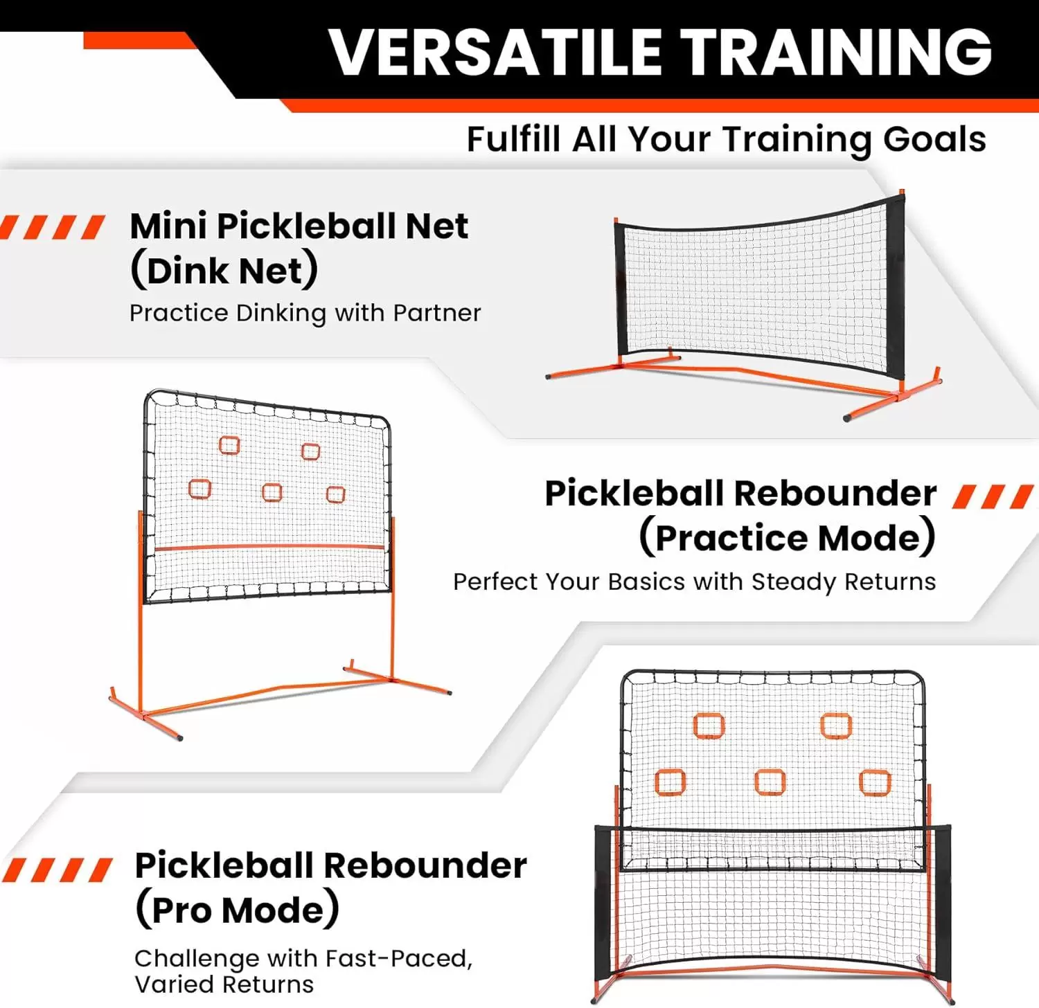 Tubo de acero de 6 x 6 pies, 2 en 1, para pickleball IV