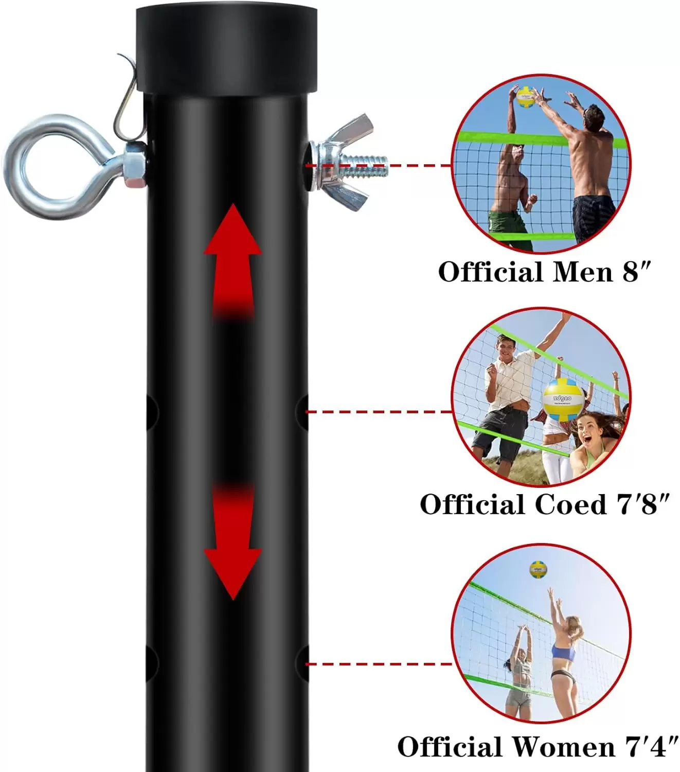 Red de entrenamiento de voleibol multifuncional de longitud ajustable