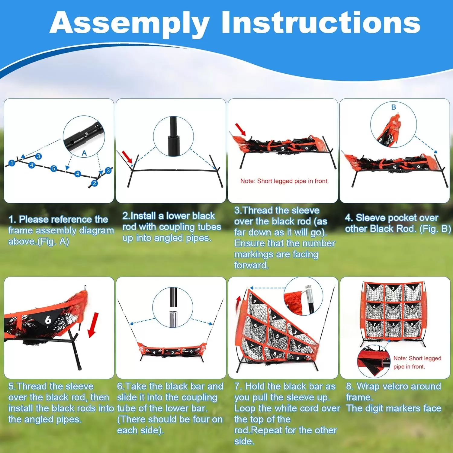 Red de pr&aacute;ctica de b&eacute;isbol de 9 hoyos, 4x4 pies