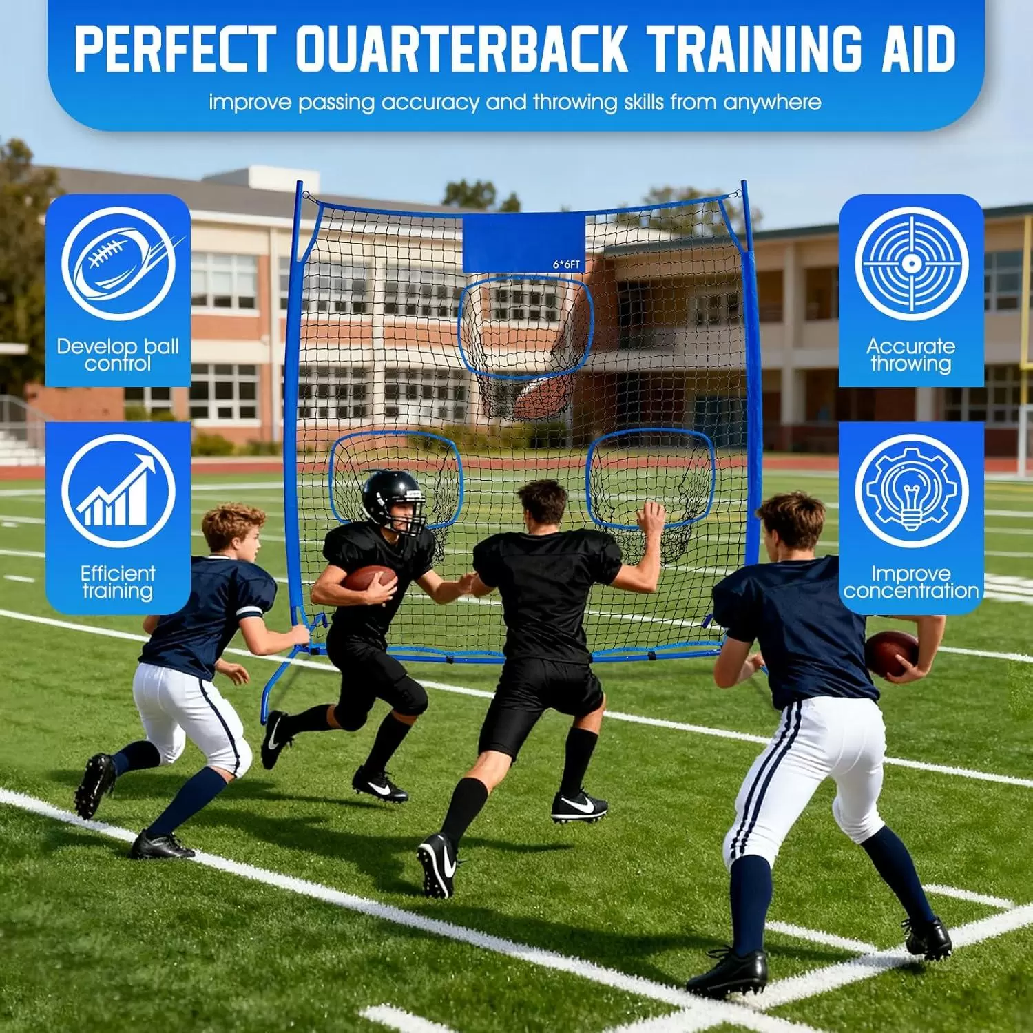 Red de pr&aacute;ctica de lanzamiento de rugby III