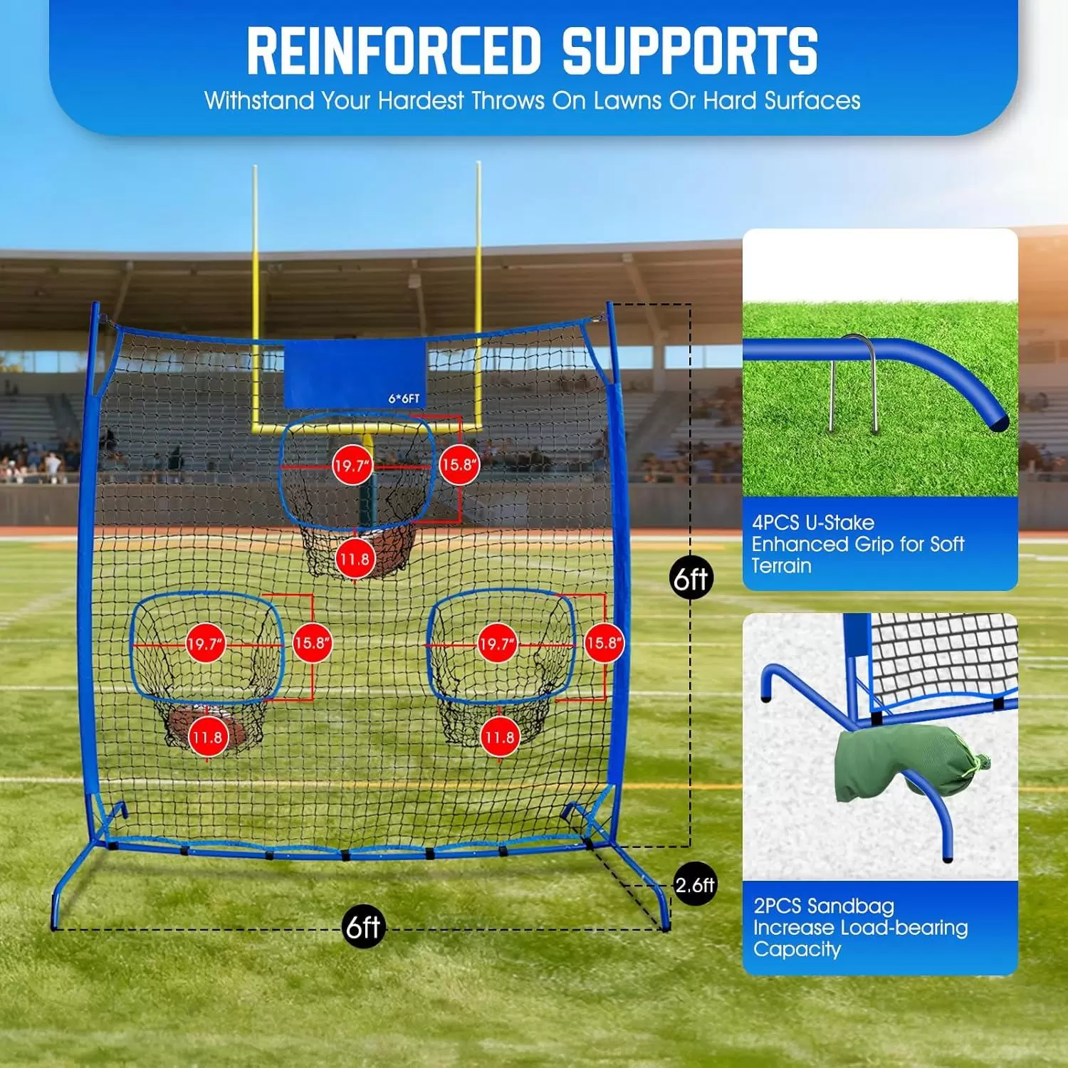 Red de pr&aacute;ctica de lanzamiento de rugby III
