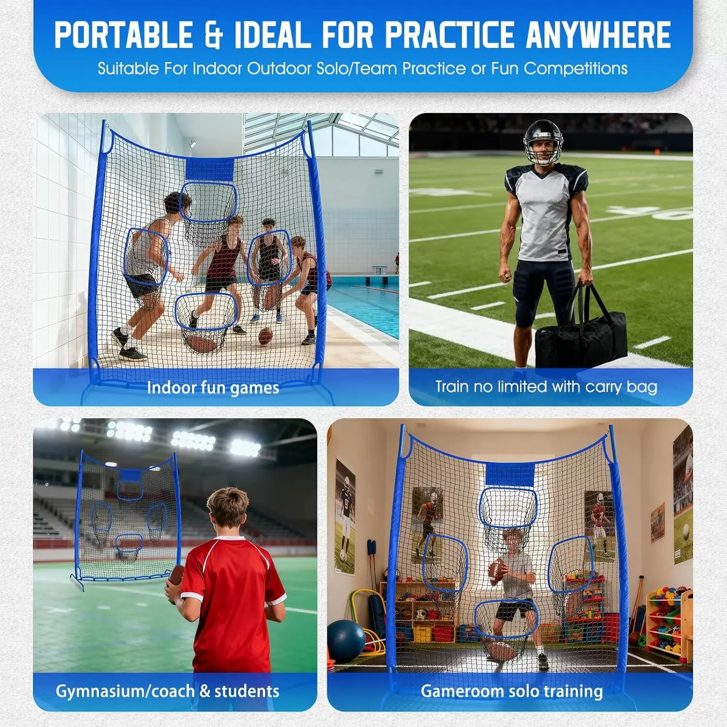 Red de pr&aacute;ctica de lanzamiento de rugby IV