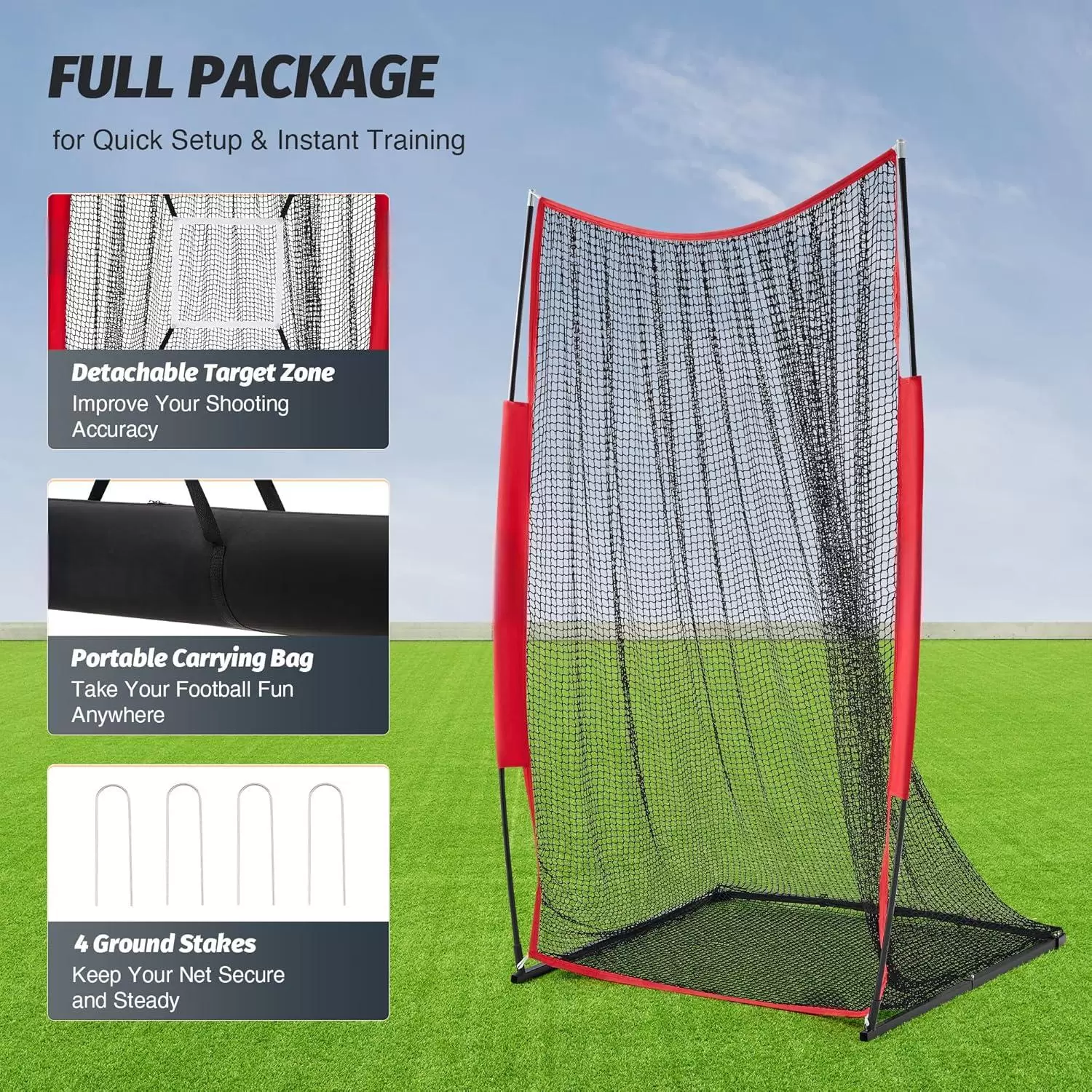 Red de entrenamiento de rugby de 4x7 pies