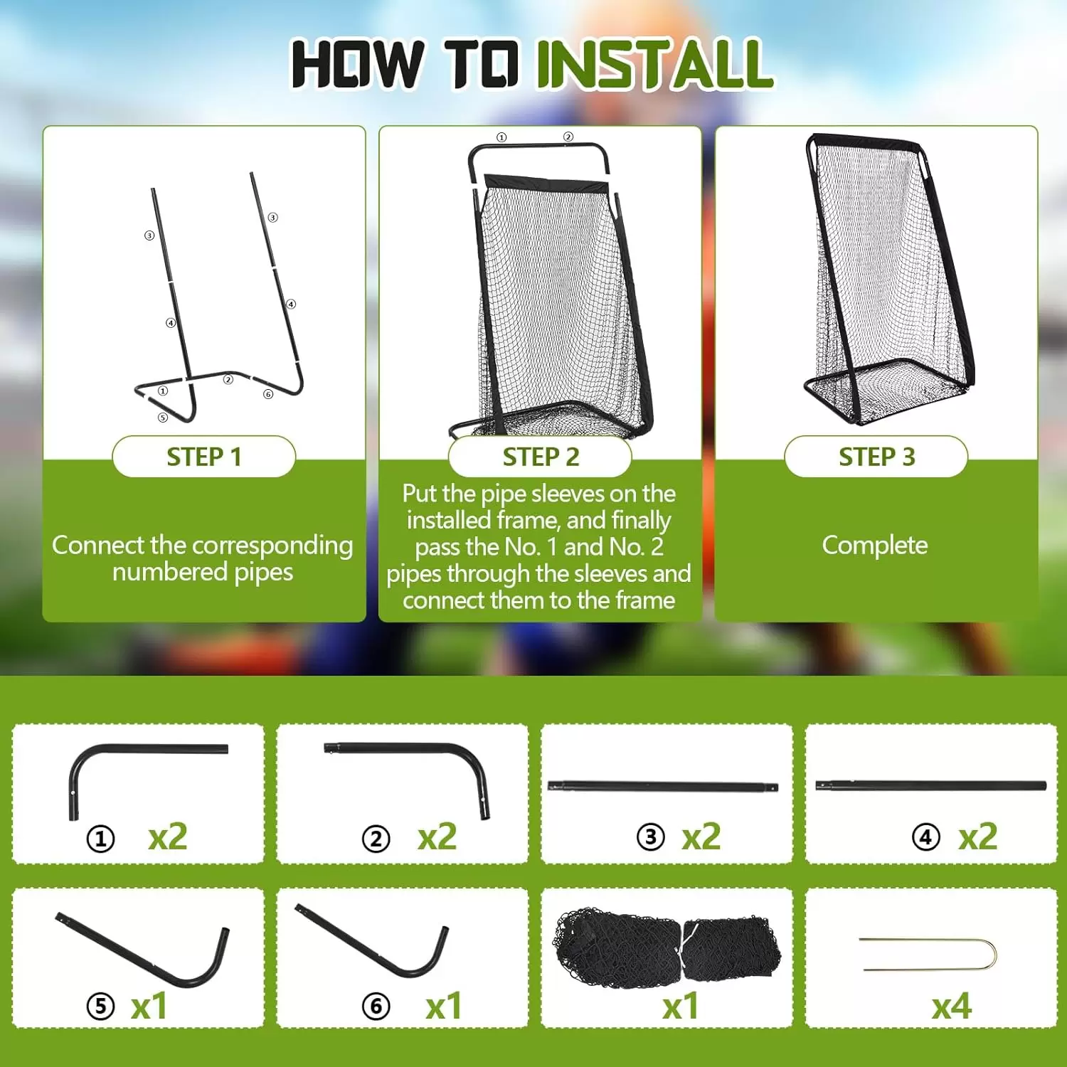 Red de entrenamiento de rugby de tubo redondo de alta resistencia