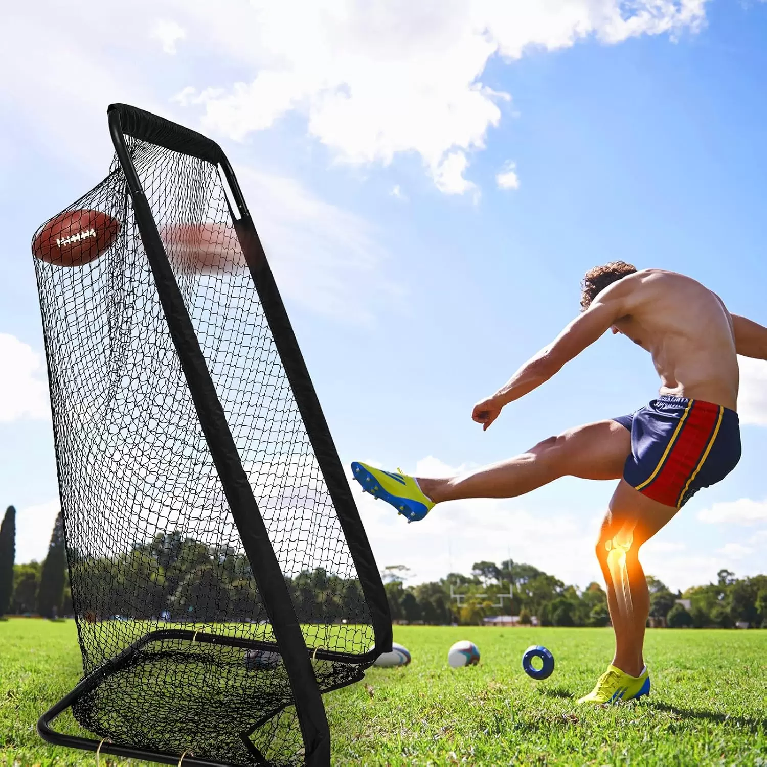 Red de entrenamiento de rugby de tubo redondo de alta resistencia