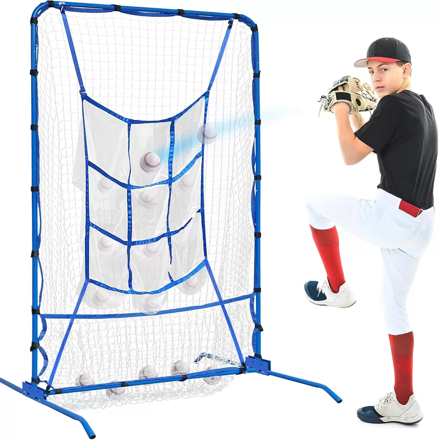 Red de lanzamiento de 9 agujeros para b&eacute;isbol y softbol