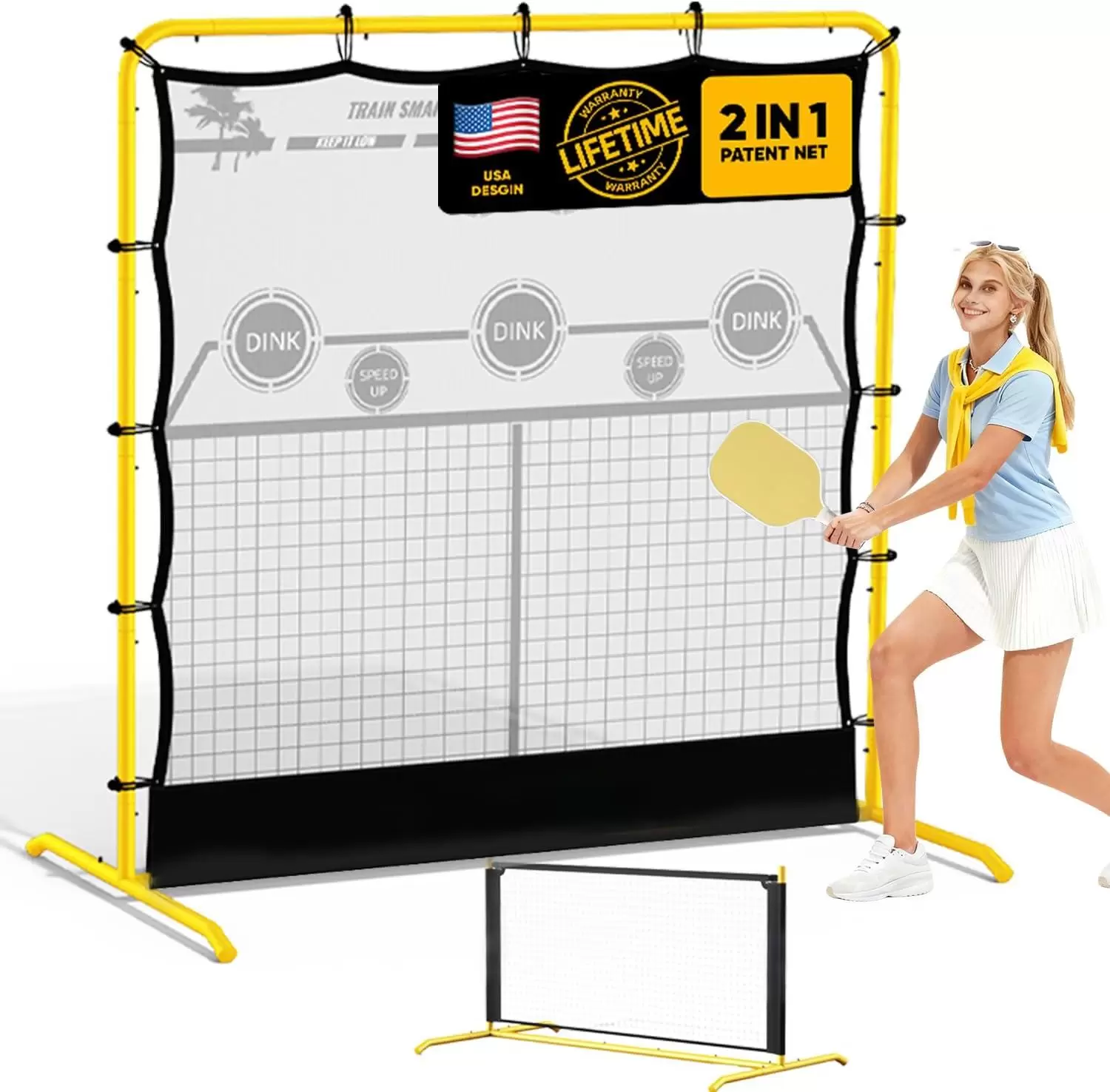 Tubo de acero 2 en 1 para pickleball de 6*6 pies I