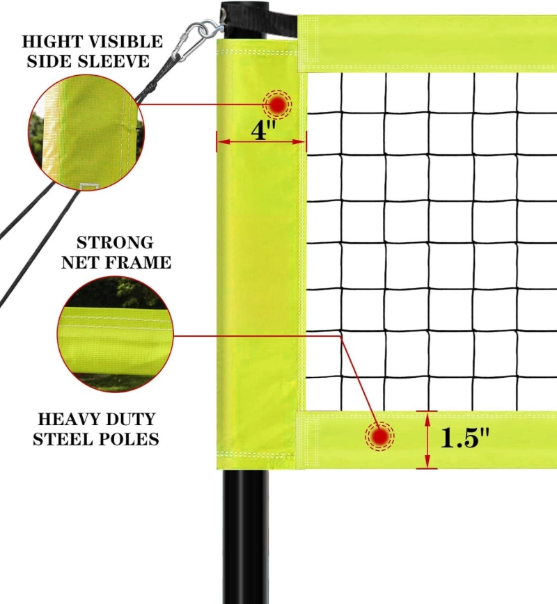 Red de entrenamiento de voleibol multifuncional de longitud ajustable
